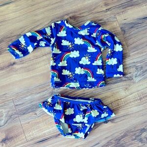 Like new baby swim skirt and matching rashgaurd